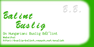 balint buslig business card